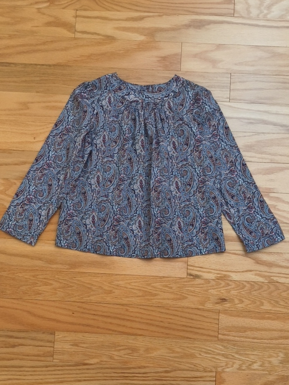 Bonpoint Long Sleeve Smocked Blouse Paisley Size 8 NWOT